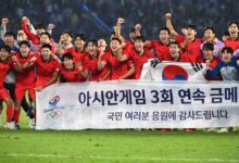 كوريا الجنوبية تفوز بذهبية دورة الألعاب الآسيوية على حساب اليابان 2-1