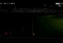 توقف مباراة السعودية وطاجيكستان بسبب انقطاع الكهرباء